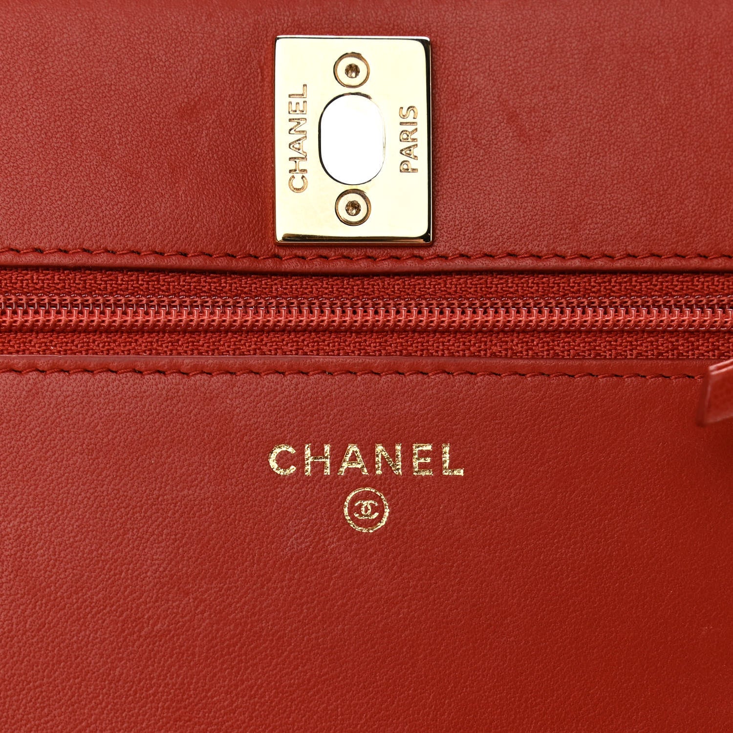 Chanel Lambskin Quilted Trendy CC Wallet On Chain WOC Red 6 of 12