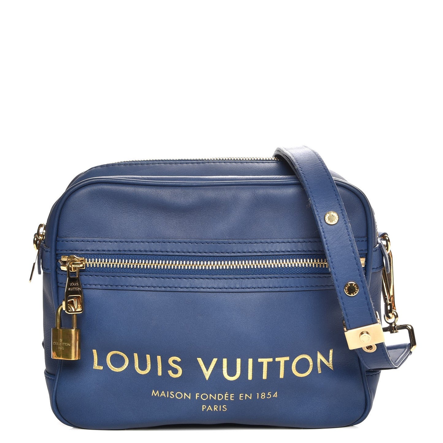 Supple Calfskin Paname Take Off Flight Bag Blue