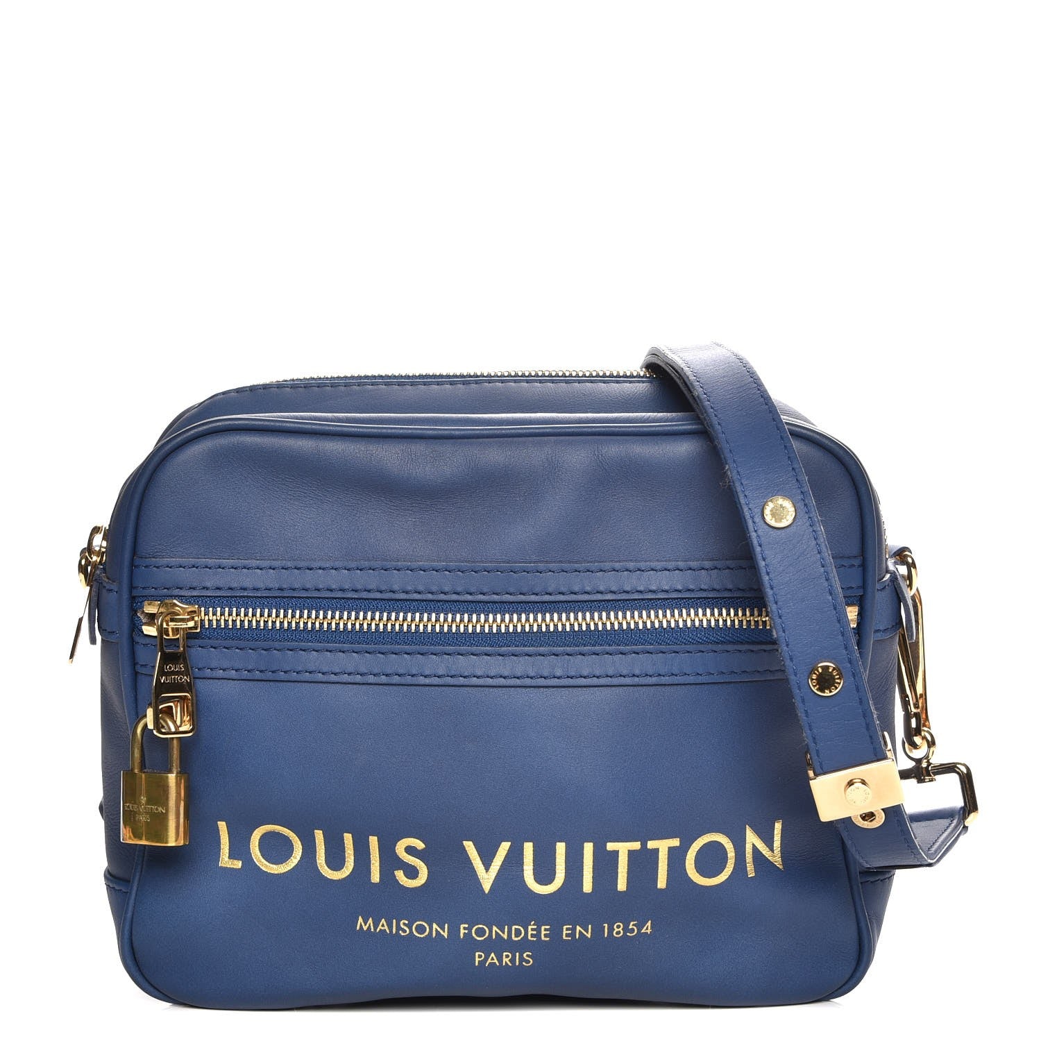 Louis Vuitton Supple Calfskin Paname Take Off Flight Bag Blue 1 of 8
