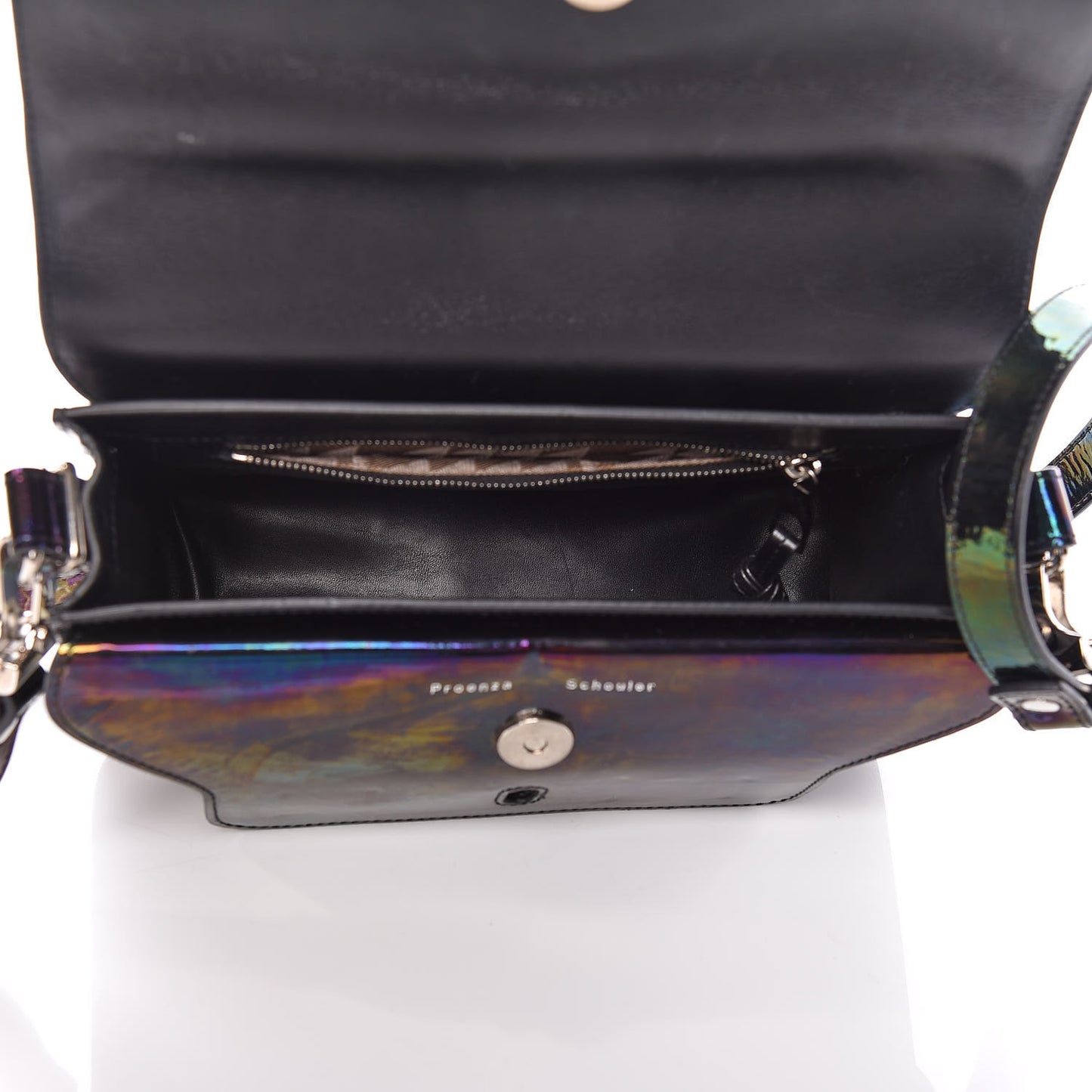 Holographic Patent Mini PS11 Classic Shoulder Bag Oil Slick