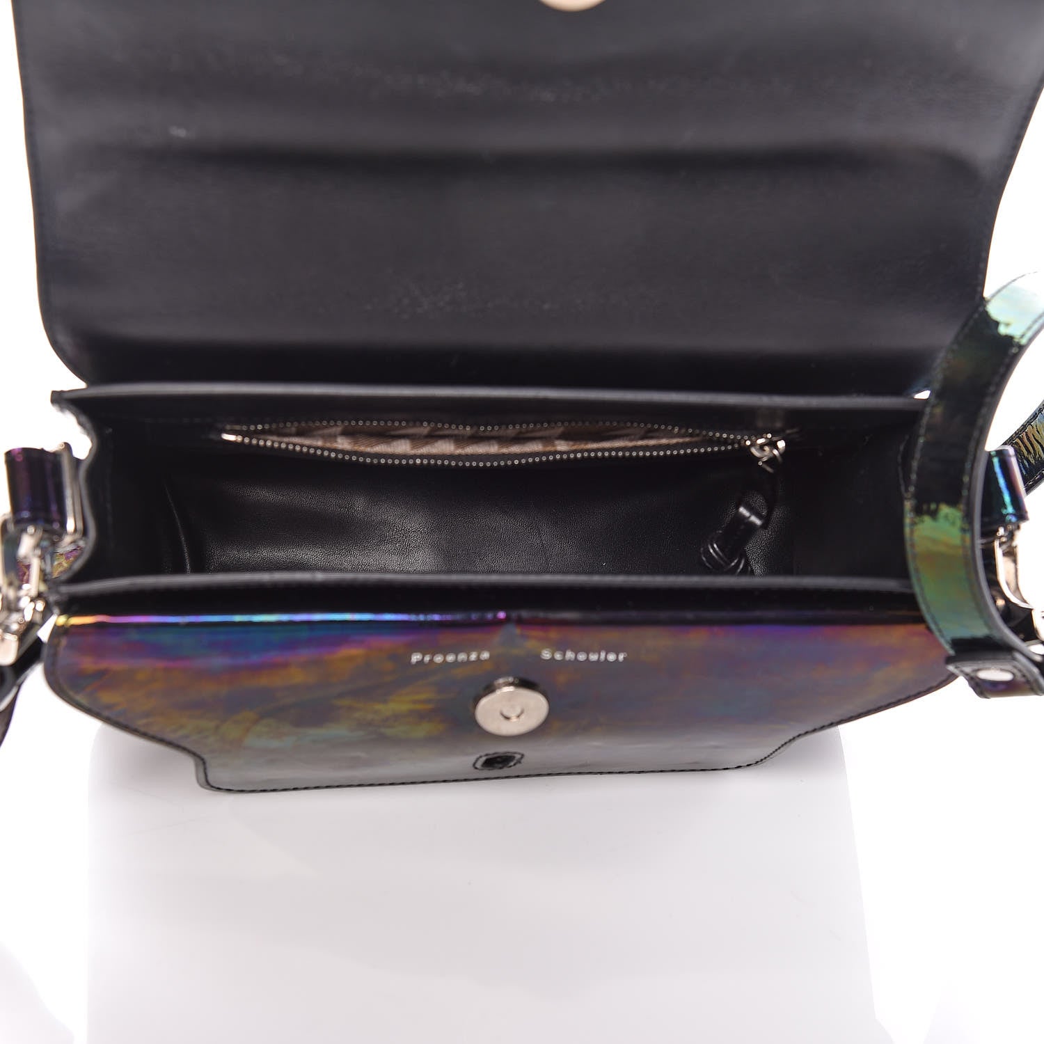 Proenza Schouler Holographic Patent Mini PS11 Classic Shoulder Bag Oil Slick 5 of 14