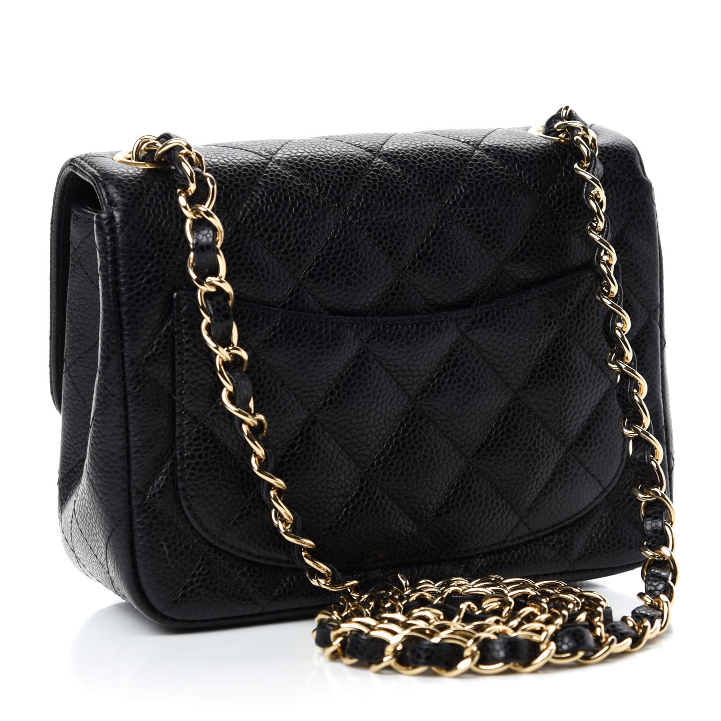 Caviar Quilted Mini Square Flap Black