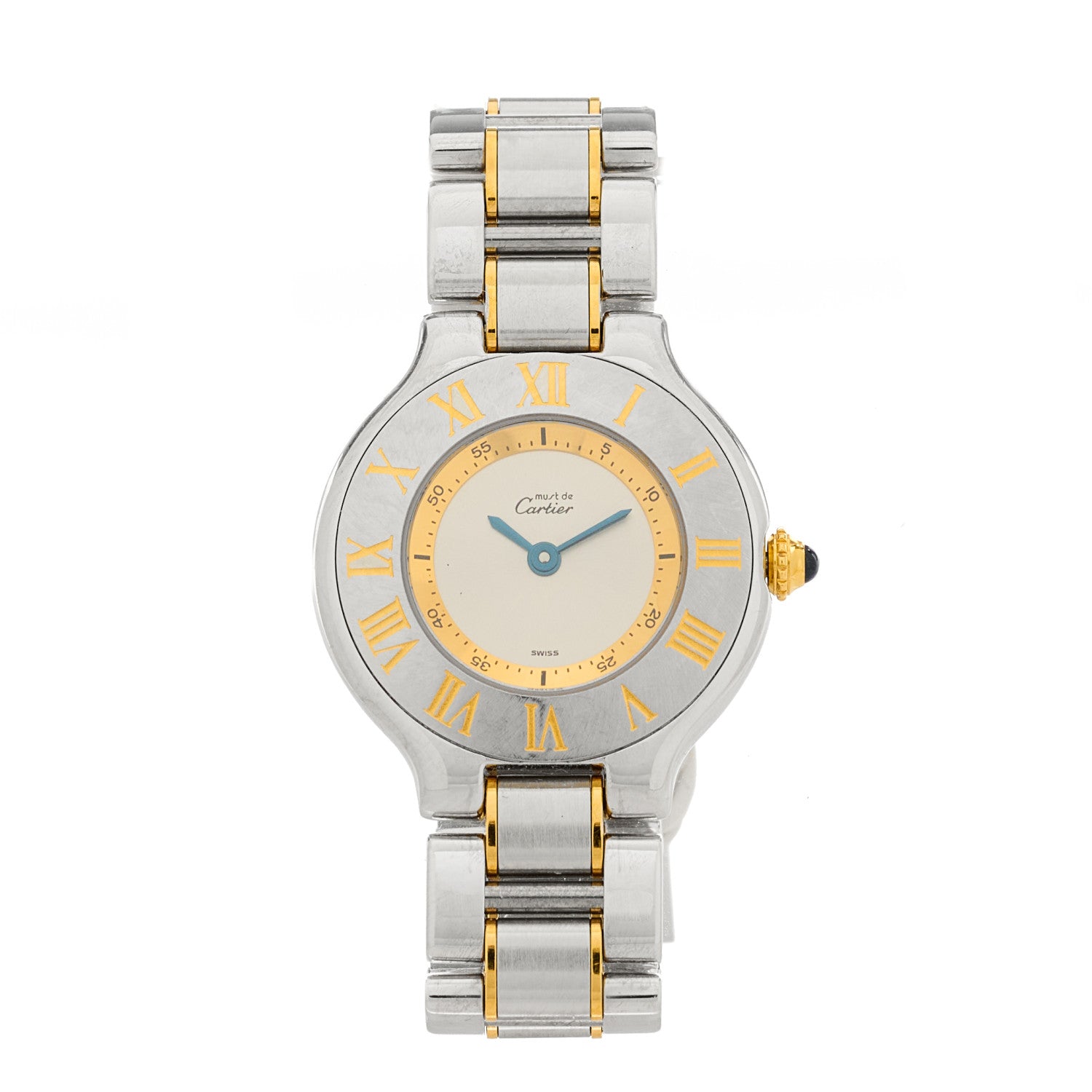 Cartier Stainless Steel 18K Yellow Gold 28mm Must de 21 Quartz Watch 1 of 4