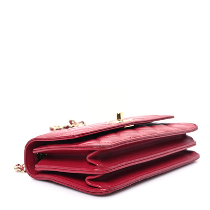 Chanel Lambskin Quilted Trendy CC Dual Handle Clutch With Chain Red 4 of 13