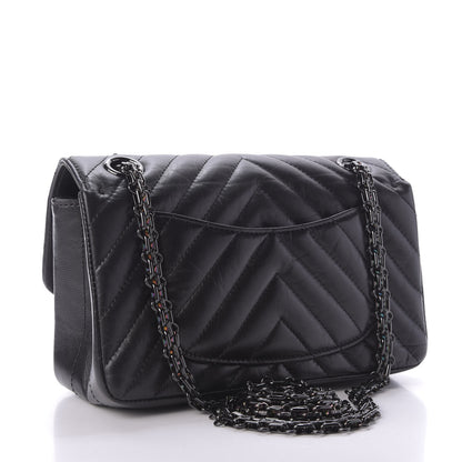Chanel Aged Calfskin Chevron Quilted 2.55 Reissue Mini Flap So Black 3 of 10