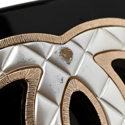 Chanel Resin Quilted CC Cuff Black Gold 7 of 8