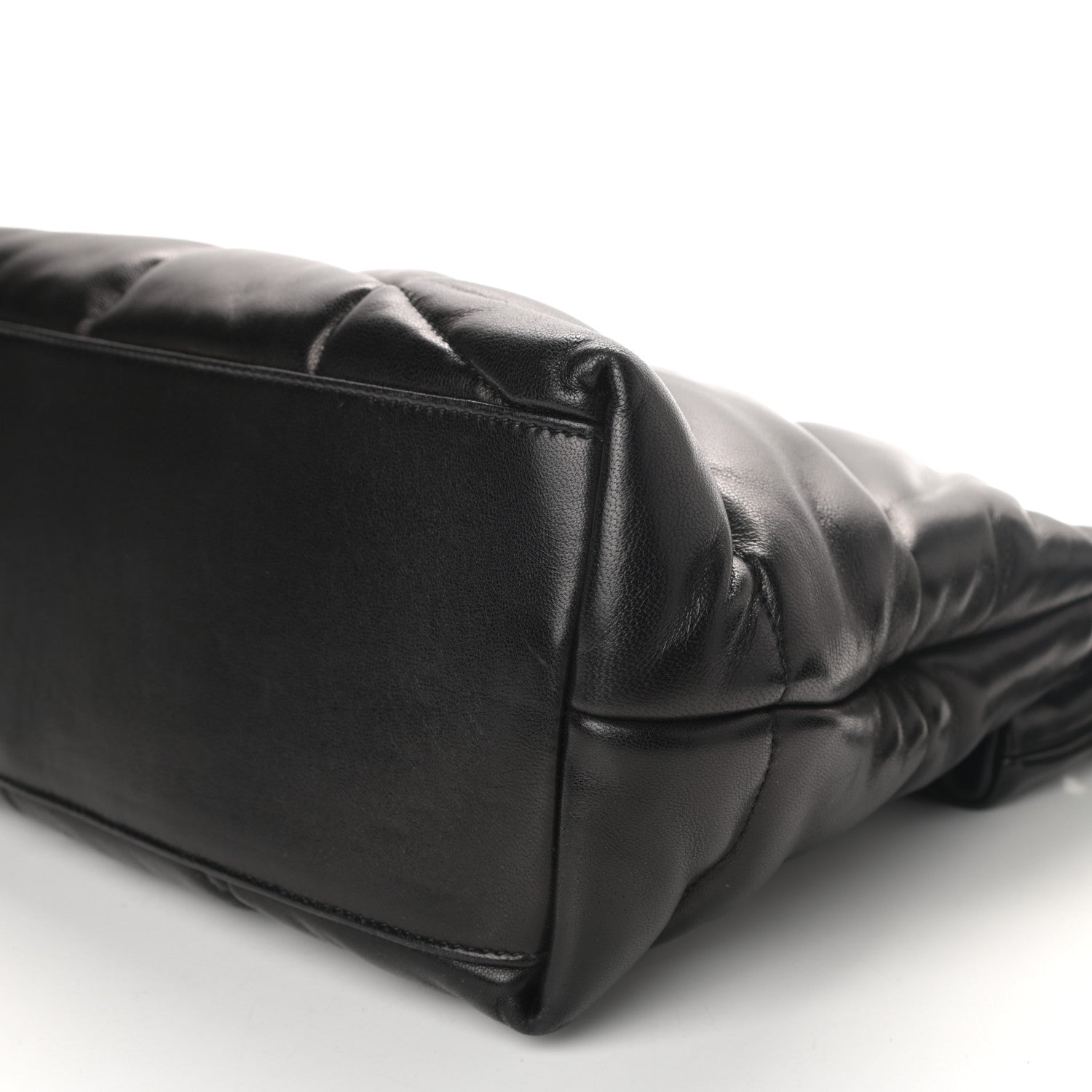 Saint Laurent Lambskin Quilted Medium Loulou Puffer Monogram Chain Satchel Black 9 of 10