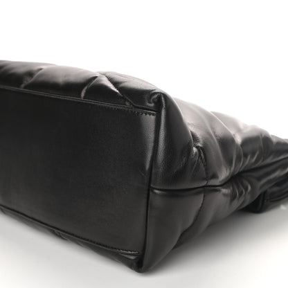 Saint Laurent Lambskin Quilted Medium Loulou Puffer Monogram Chain Satchel Black 9 of 10
