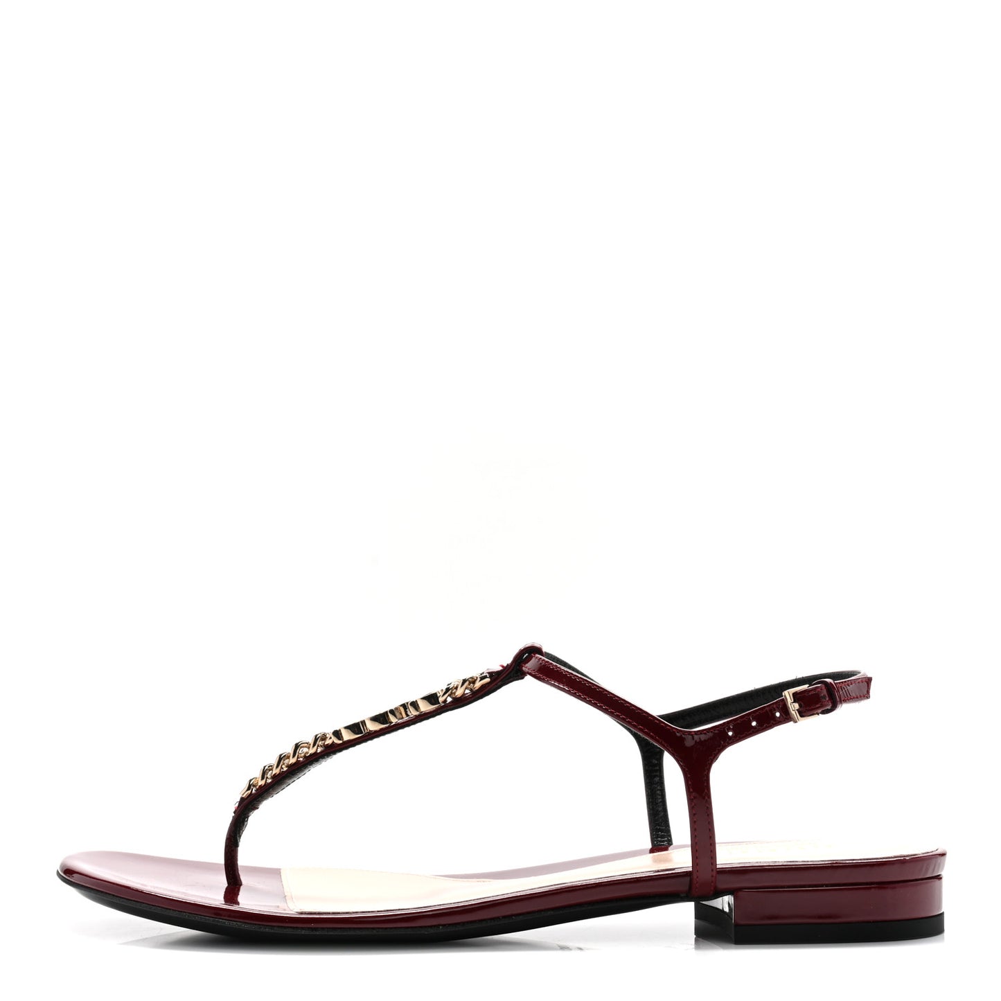Vernice Crystal Signoria Thong Sandals 39 Rosso Ancora