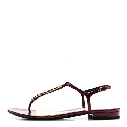 Gucci Vernice Crystal Signoria Thong Sandals 39 Rosso Ancora 1 of 9