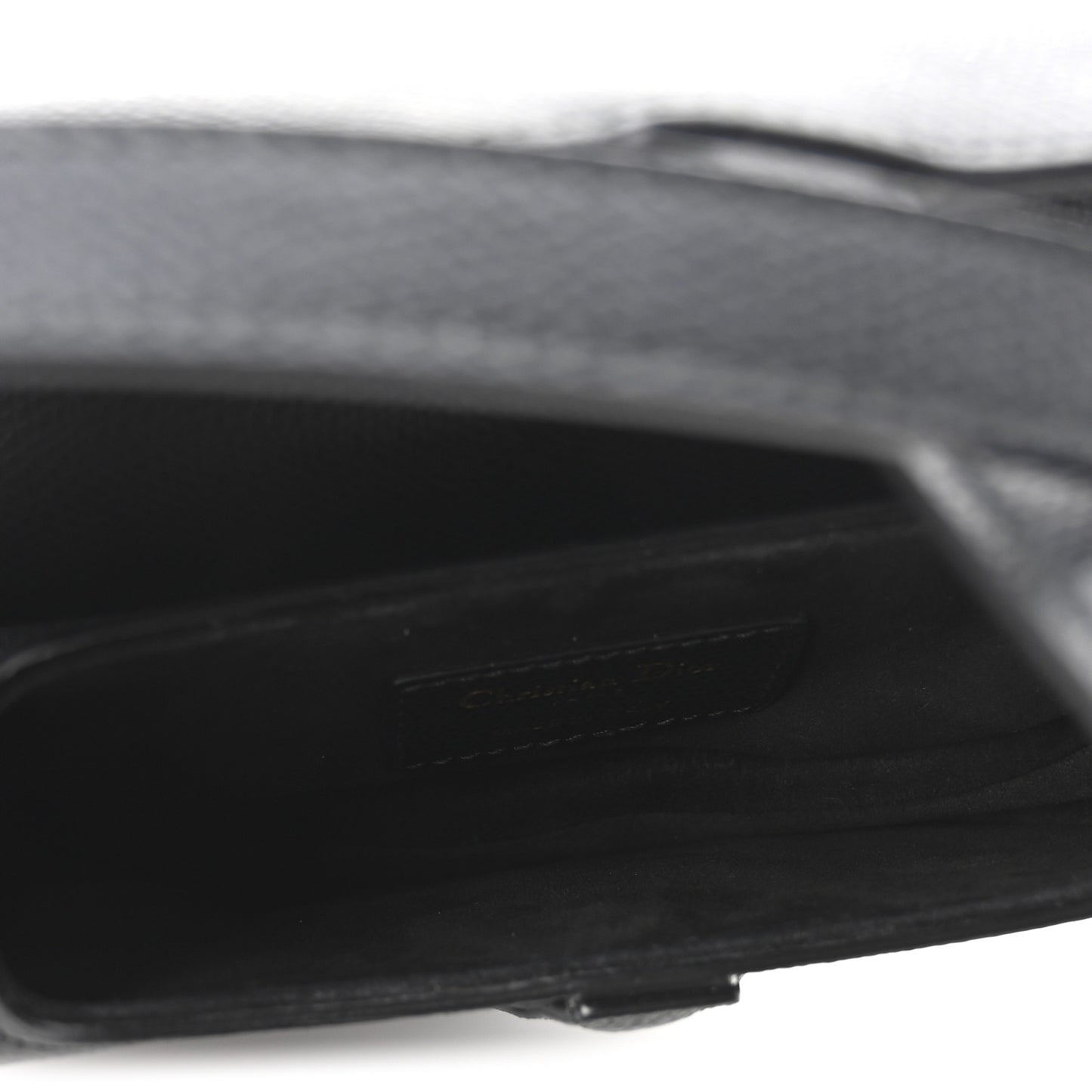Grained Calfskin Mini Saddle Bag Black