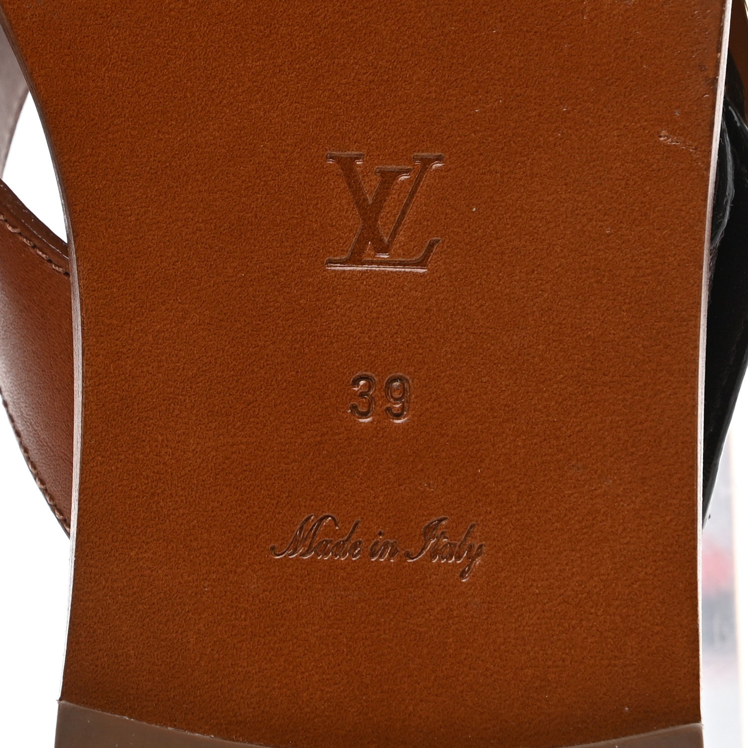 Louis Vuitton Monogram Calfskin Flat Sandals 39 Cognac 5 of 8