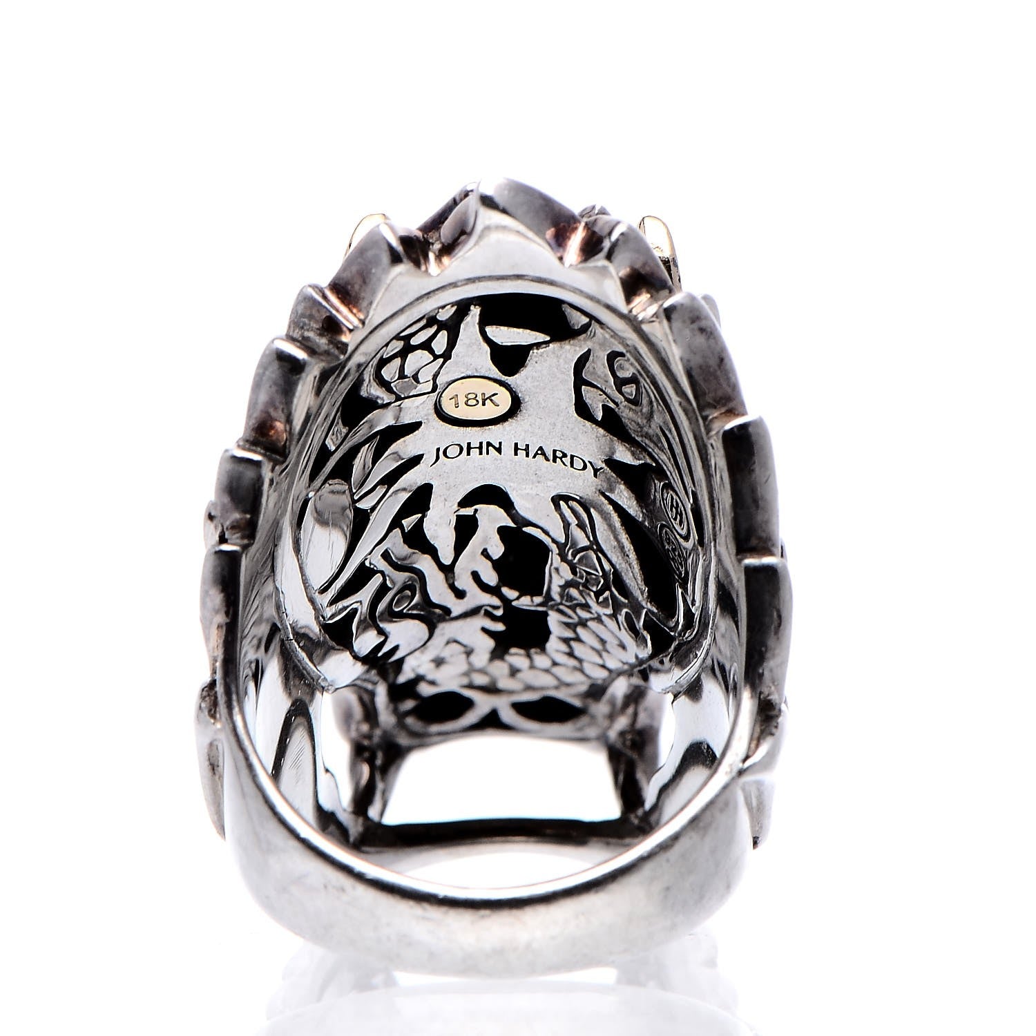 John Hardy Sterling Silver 18K Yellow Gold Ruby Naga Dragon Head Ring 52 6 5 of 7