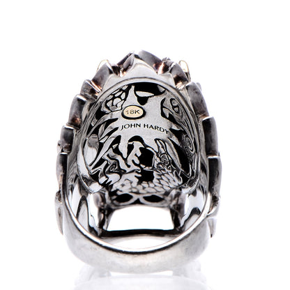John Hardy Sterling Silver 18K Yellow Gold Ruby Naga Dragon Head Ring 52 6 5 of 7