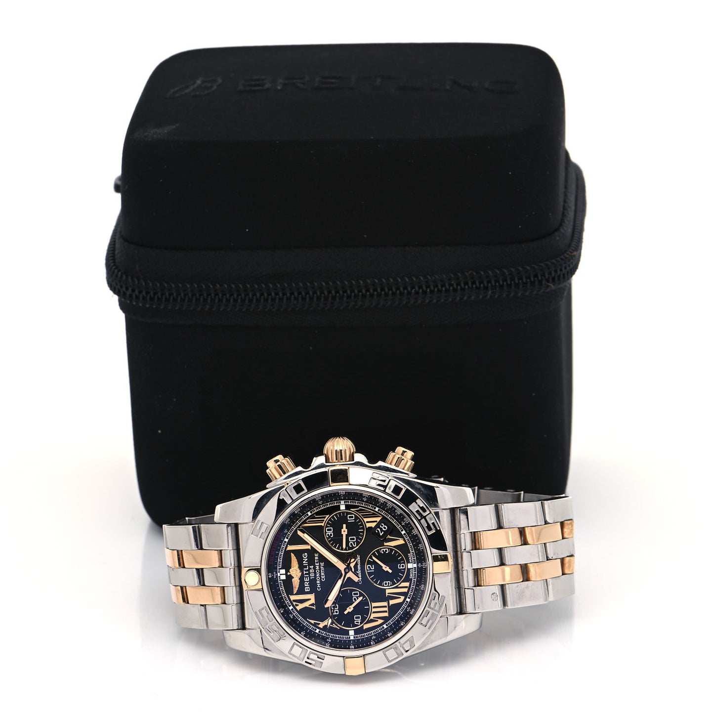 Stainless Steel 18K Yellow Gold 44mm Chronomat Automatic Watch Black IB0110