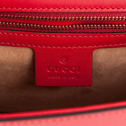 Gucci Calfskin Small Sylvie Shoulder Bag Hibiscus Red 6 of 6