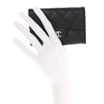 Chanel Caviar Quilted Flap Card Holder Wallet Black 2 of 9