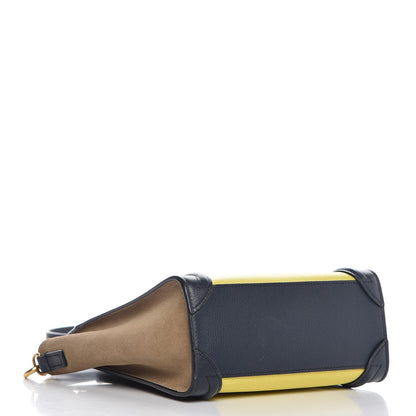 Celine Leige Calfskin Suede Tri-color Nano Luggage Multicolor 4 of 8