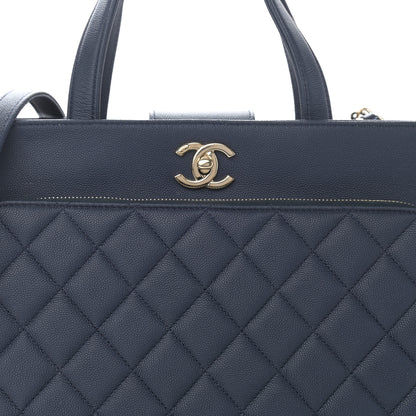 Chanel Caviar Quilted Large Business Affinity Shopping Bag Navy 8 of 14