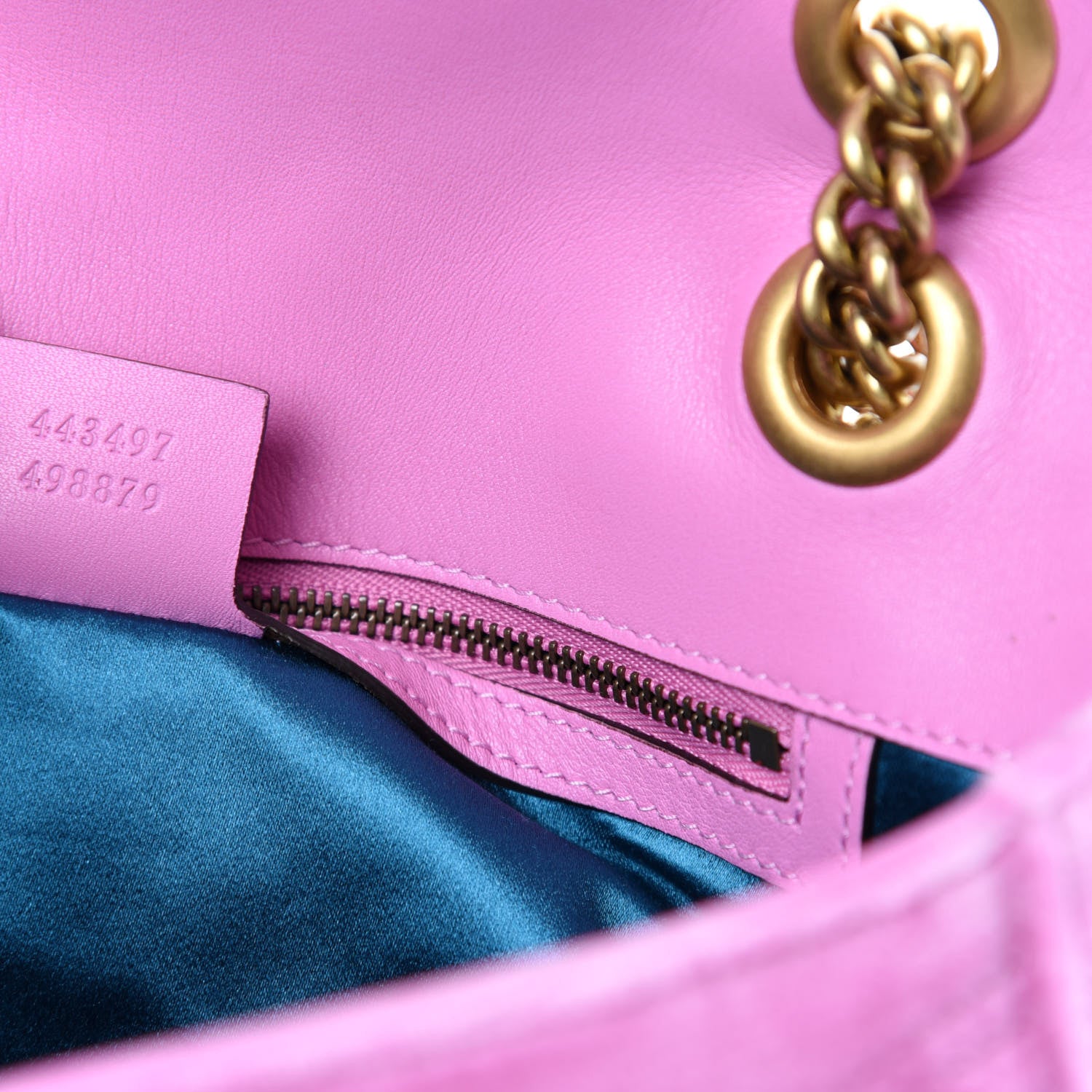 Gucci Velvet Matelasse Marquise Crystals Embroidered Small GG Marmont Shoulder Bag Malva 9 of 10