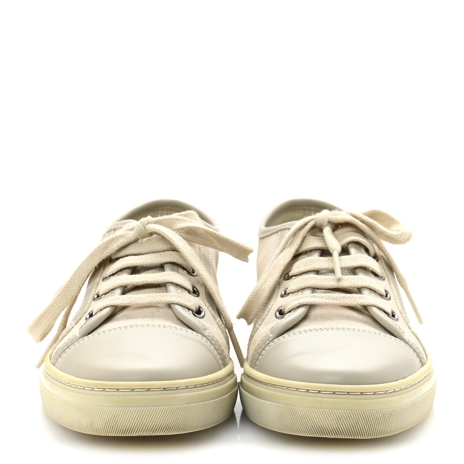 Gucci Washed Cotton GG Monogram Calfskin Womens Low Top Sneakers 35.5 White Mystic White Great White 3 of 9