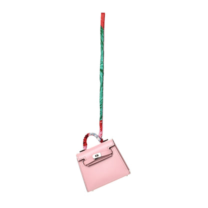 Hermes Tadelakt Mini Kelly Twilly Bag Charm Rose Sakura 1 of 3