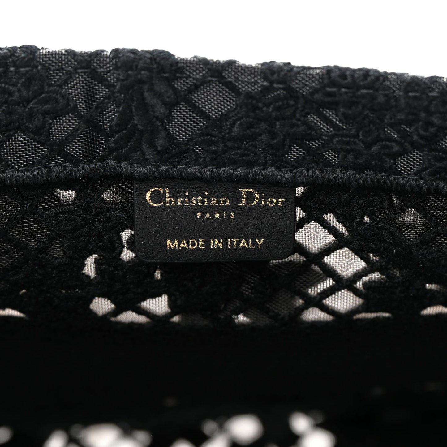 Embroidered D-Lace Medium Book Tote Black Multicolor