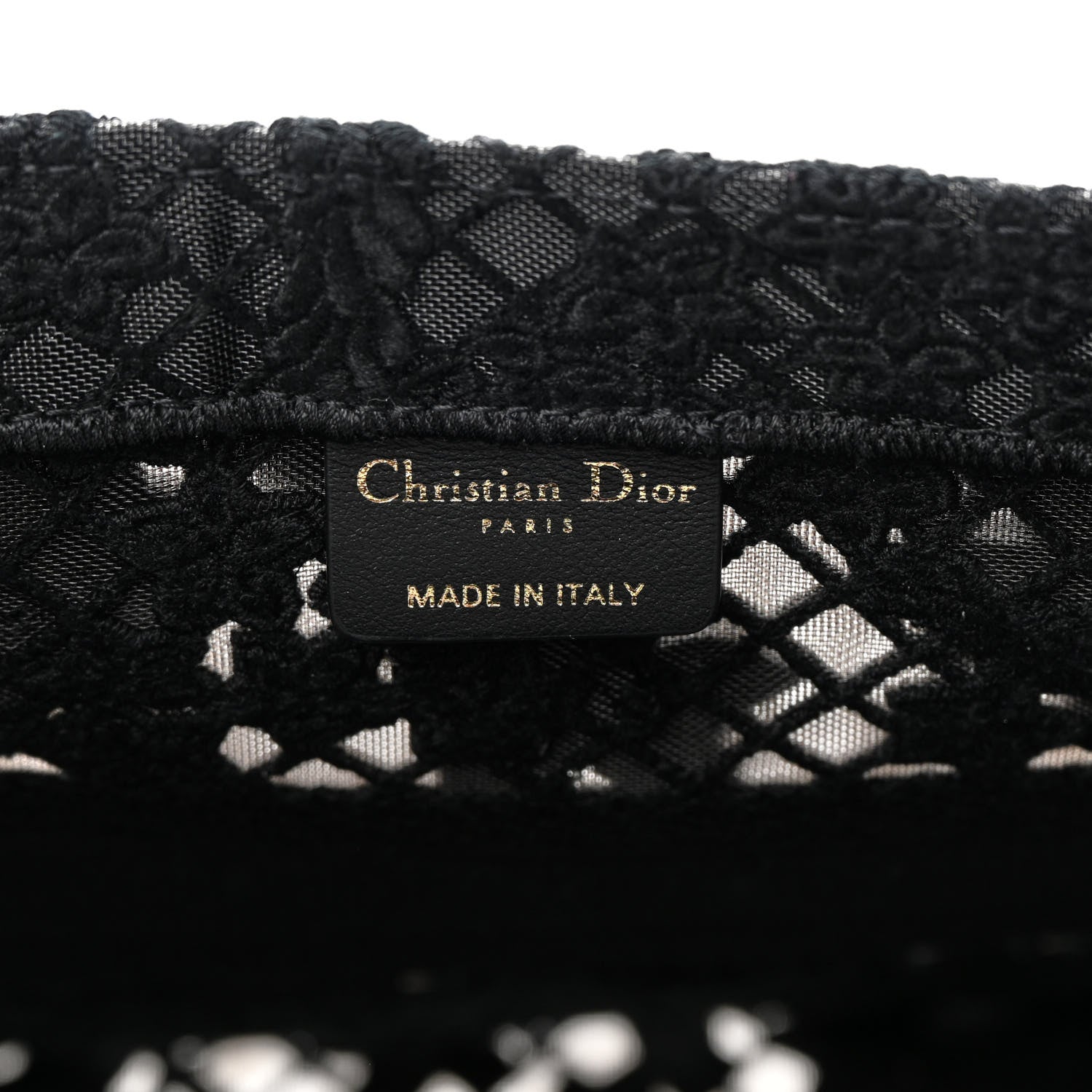 Christian Dior Embroidered D-Lace Medium Book Tote Black Multicolor 5 of 12