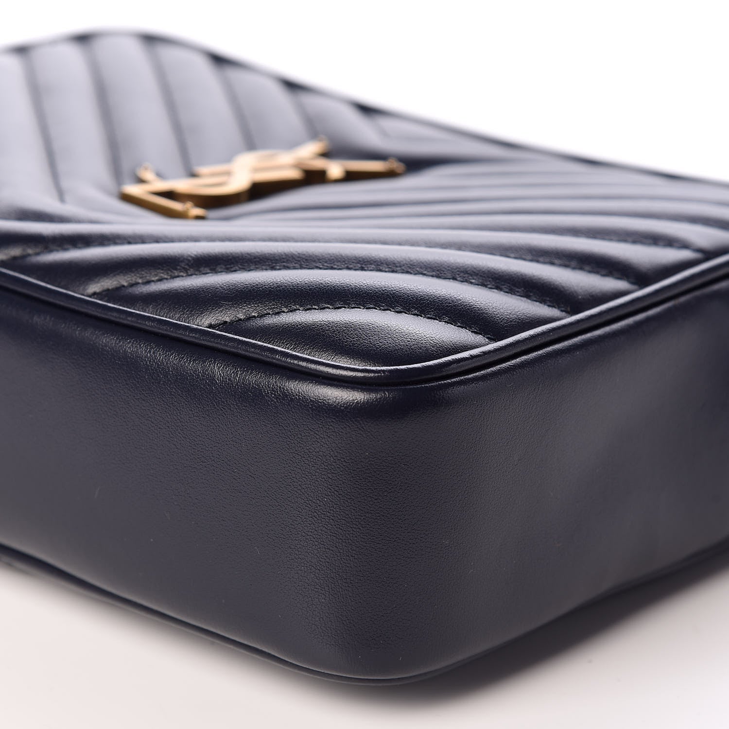 Saint Laurent Calfskin Matelasse Lou Camera Bag Navy 10 of 12