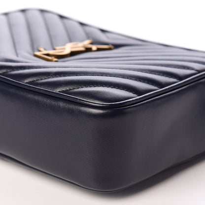 Saint Laurent Calfskin Matelasse Lou Camera Bag Navy 10 of 12
