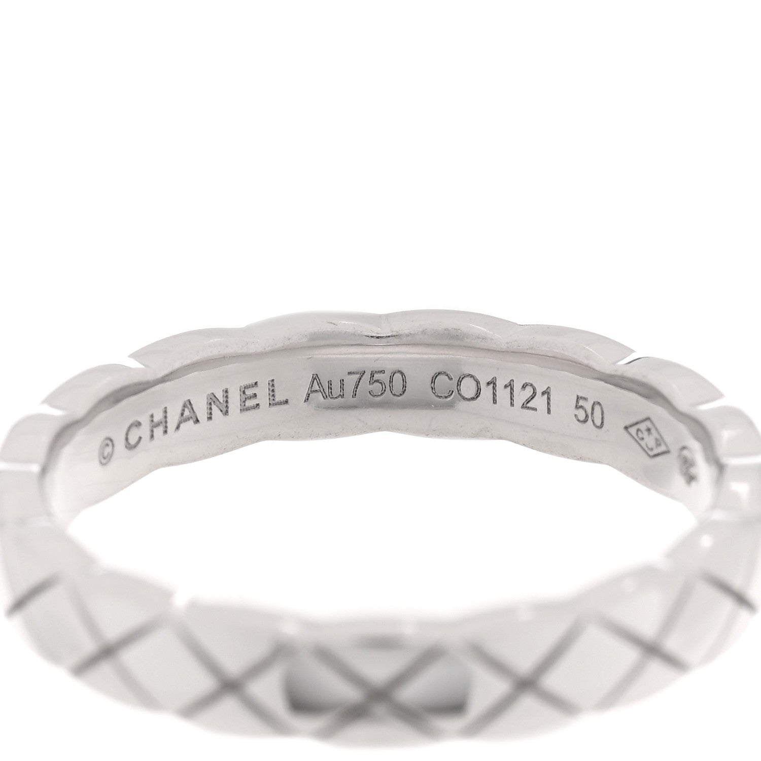 Chanel 18K White Gold Mini Coco Crush Ring 50 5.25 4 of 5