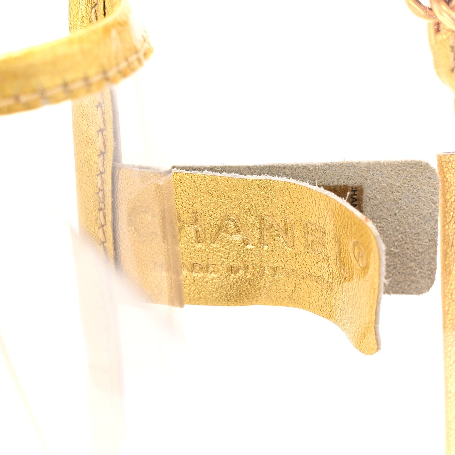 Chanel Metallic Lambskin PVC Medium Naked Flap Gold 6 of 12