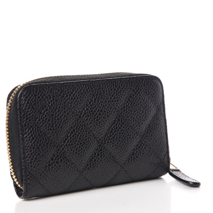 Chanel Caviar Quilted Zip Coin Purse Black 3 of 8