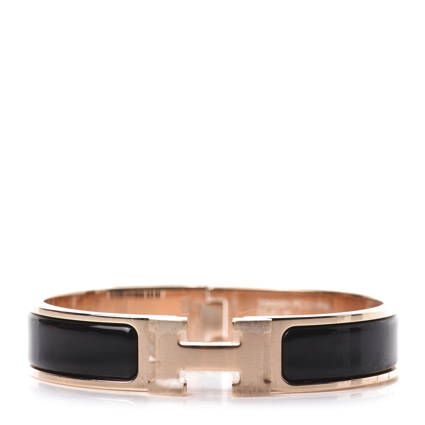 Enamel Narrow Clic Clac H Bracelet PM Black