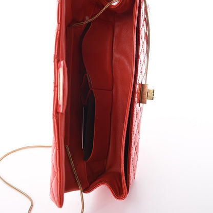 Chanel Patent Quilted 2.55 Reissue East West Clutch Red 7 of 14