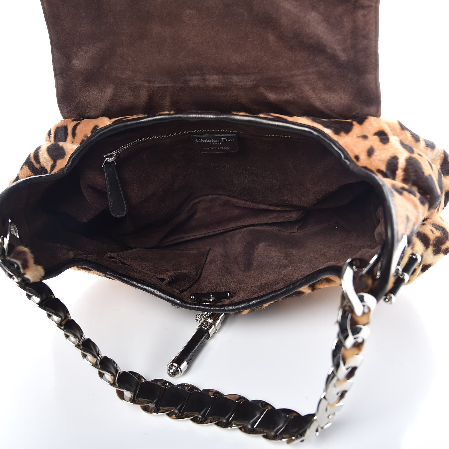 Christian Dior Pony Hair Leopard Print Jazzclub Shoulder Bag 5 of 10