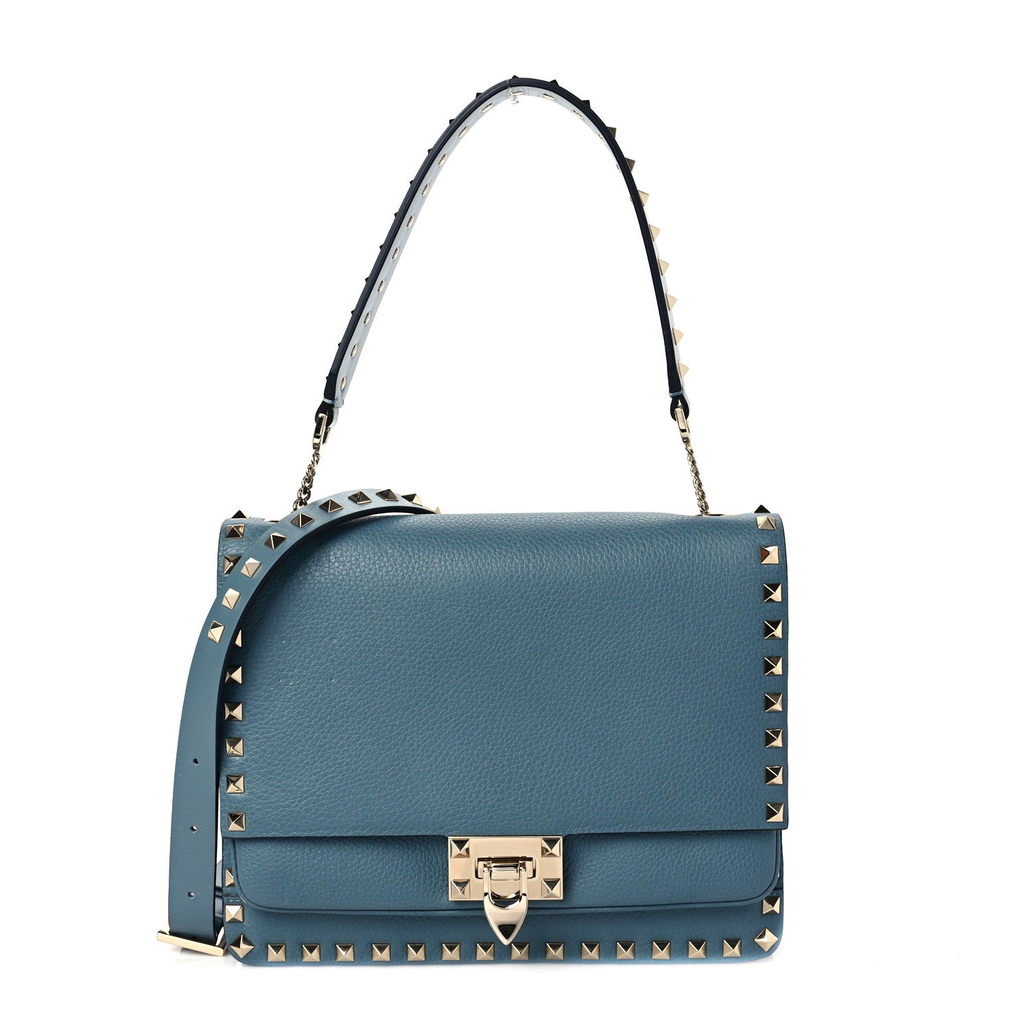 Valentino Garavani Grainy Calfskin Rockstud Flap Crossbody Bag Amadeus 1 of 6