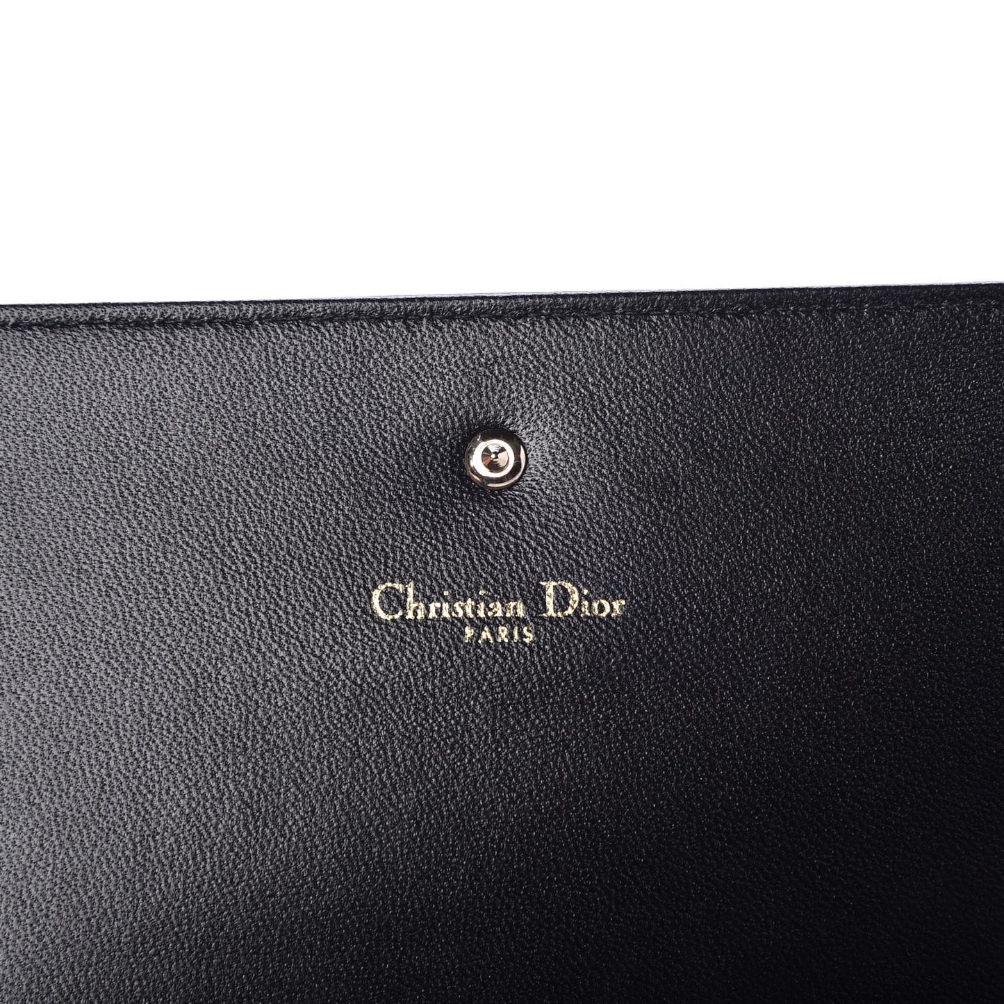 Grained Calfskin Diorama Croisiere Chain Wallet Black