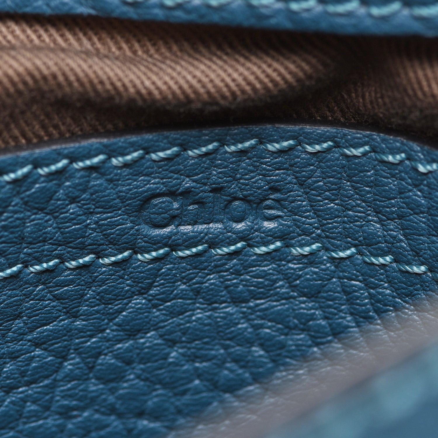 Chloe Calfskin Mini Marcie Round Crossbody Bag Teal 5 of 9