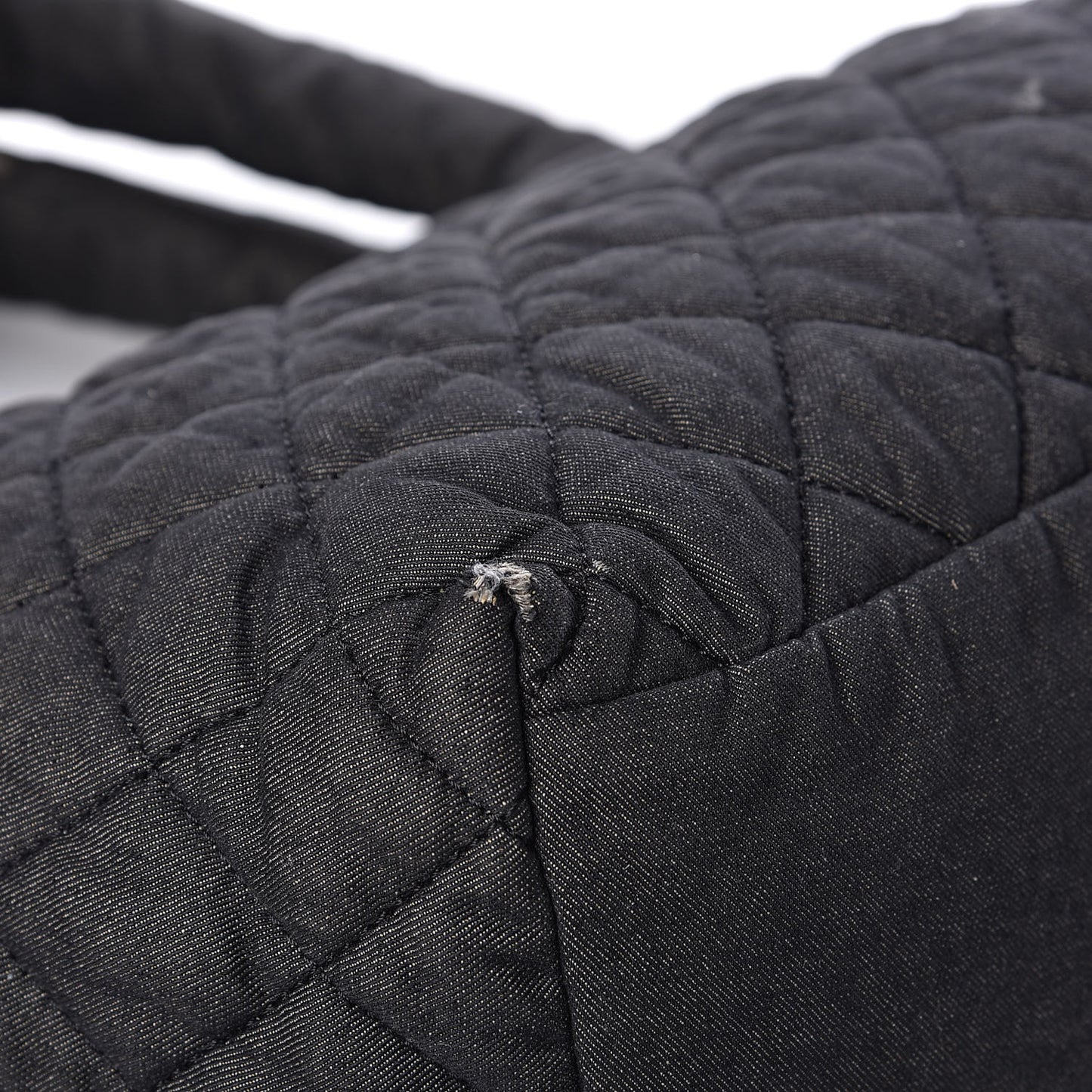 Canvas Nylon Quilted Small Coco Cocoon Reversible Tote Black