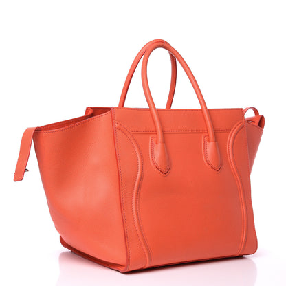 Celine Grained Calfskin Medium Phantom Luggage Coral 2 of 17