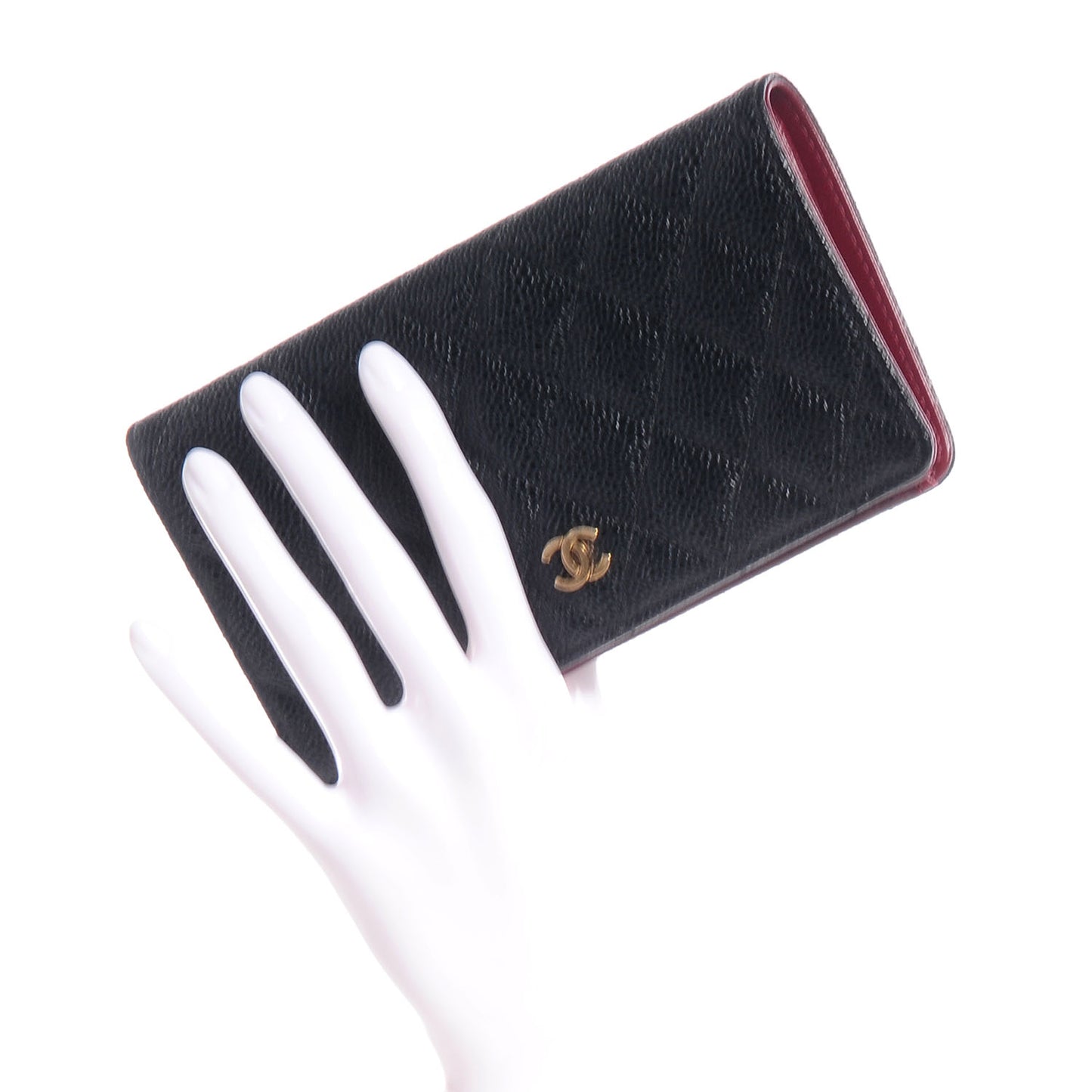 Caviar Quilted Yen Wallet Black