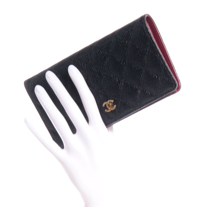 Chanel Caviar Quilted Yen Wallet Black 2 of 9