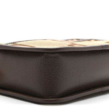 Gucci Monogram Jumbo GG Textured Dollar Calfskin Web Mini Crossbody Bag Camel Ebony New Acero 8 of 10