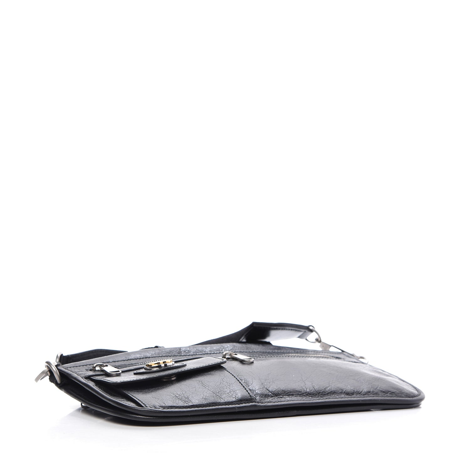 Fluffy Calfskin Morpheus Messenger Bag Black