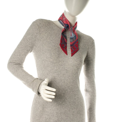 Hermes Silk Epaulettes Twilly Rose Poudre Rouge Bleu 2 of 6