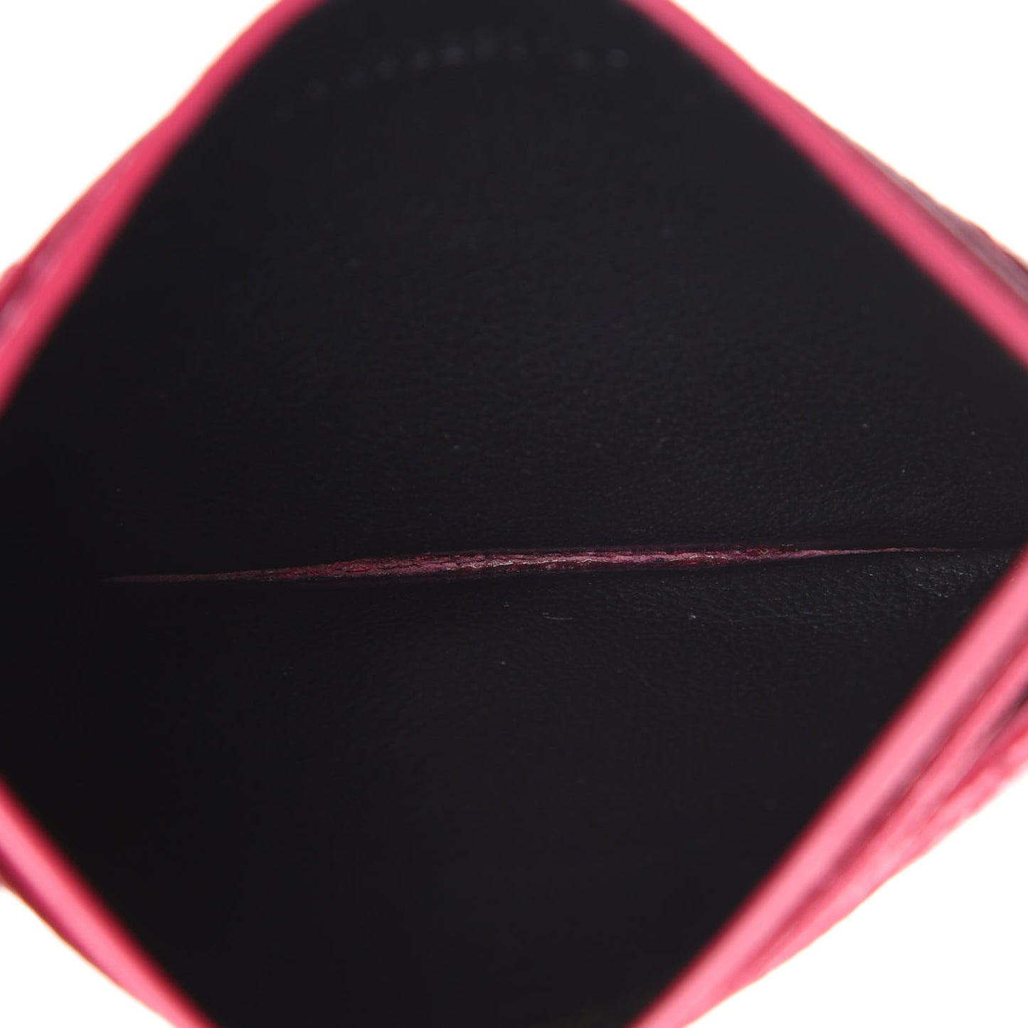 Grain De Poudre Matelasse Chevron Monogram Credit Card Case Fresh Fuxia