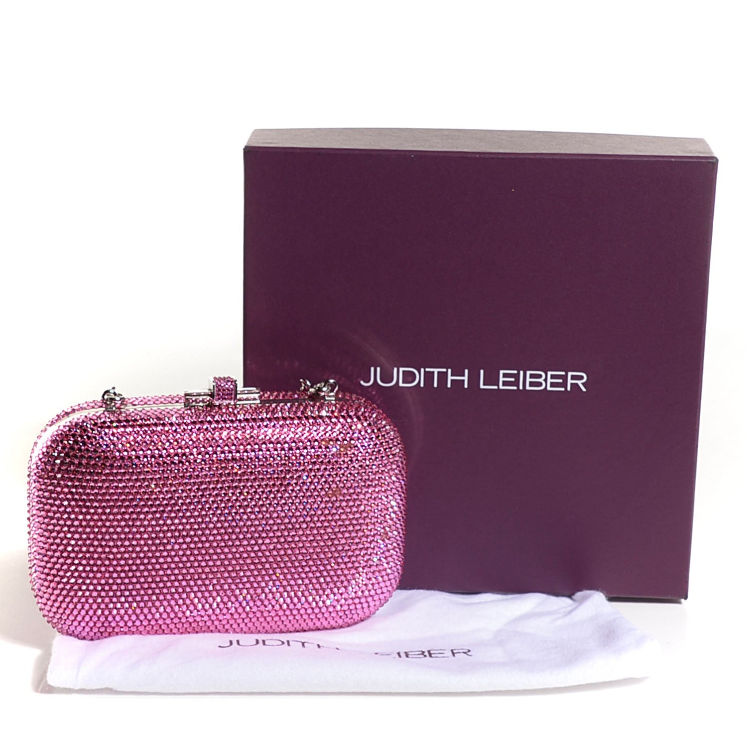 Judith Leiber Crystal Slide Lock Minaudière Clutch Rose 5 of 8