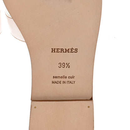 Hermes Box Calfskin Oran Sandals 39.5 White 6 of 9