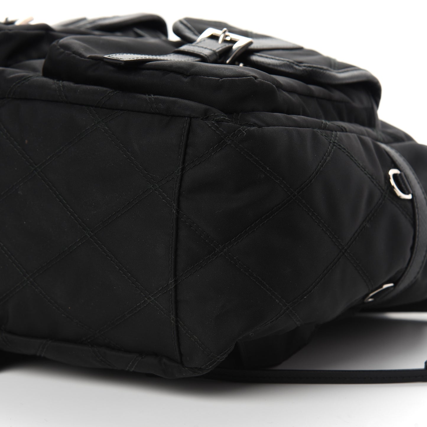 Tessuto Nylon Saffiano Vela Quilted Backpack Black